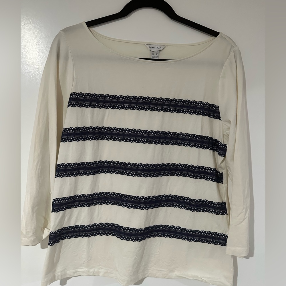 NAUTICA 3/4th sleeve top. Size Large